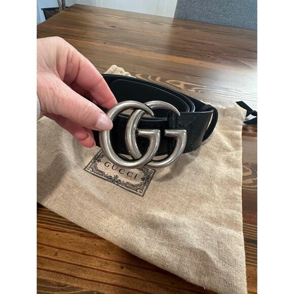 Gucci GG Marmont Embossed Leather Belt - Picture 2 of 12